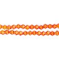 Two strands of Crystal Lane 4mm faceted glass bicone beads in transparent red