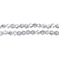 Two strands of Crystal Lane 4mm faceted glass bicone beads in transparent half silver iris