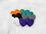 Busy Beaver Exclusives - 37mm Resin Heart Cabochons - Grey Patterned
