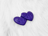 Busy Beaver Exclusives - 37mm Resin Heart Cabochons - Purple Patterned