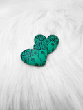 Busy Beaver Exclusives - 37mm Resin Heart Cabochons - Turquoise Patterned