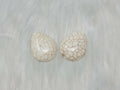30 x 40mm dyed howlite white drop cabochons (cabs) with dark veining, on white fur