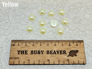 10mm Resin Flat Back - 10pc Half Round Yellow