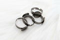 Stainless Steel Adjustable Ring Blanks, 12mm Pad, 10-Pack