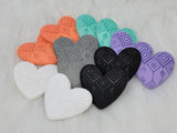 Busy Beaver Exclusives - 37mm Resin Heart Cabochons - Black Patterned
