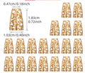 Size chart of gold-tone 10 x 18mm scroll pattern bead cones with rows of cones