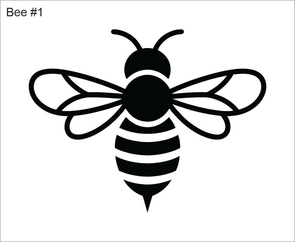 Line drawing of the bold striped bee beading pattern, labelled 'Bee #1'