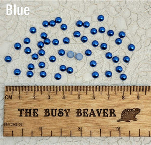 5mm Resin Flat Back - 50pc Half Round Blue