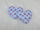 Busy Beaver Exclusives - 37mm Resin Heart Cabochons - Blue Strawberries