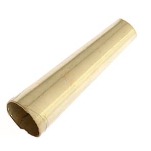 Brass-coloured aluminum tube cone shown at an angle on a white background