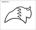 Line drawing of the left buffalo beading pattern, labelled 'Buffalo #1 L'