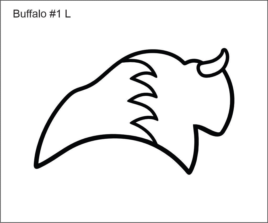 Line drawing of the left buffalo beading pattern, labelled 'Buffalo #1 L'