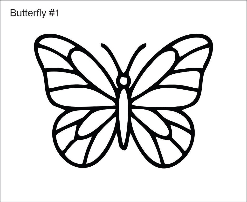 Line drawing of the butterfly beading pattern, labelled 'Butterfly #1'