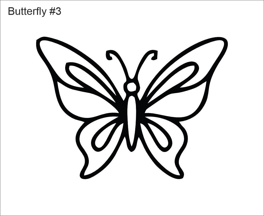 Line drawing of the detailed butterfly beading pattern, labelled 'Butterfly #3'