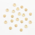 6mm gold stainless steel filigree flower bead caps