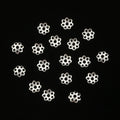 6mm silver stainless steel filigree flower bead caps