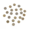 9mm antique brass filigree flower bead caps