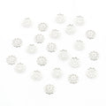 9mm rhodium stainless steel filigree flower bead caps
