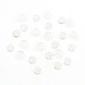9mm silver stainless steel filigree flower bead caps