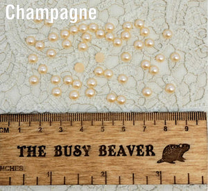 5mm Resin Flat Back - 50pc Half Round Champagne