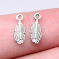 12x5mm antique silver feather charms