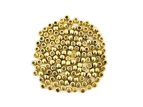Pony Beads, 6x9mm plastic 150 Pieces Metallic Gold