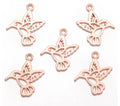 17mmx9mm Rose Gold Hummingbird