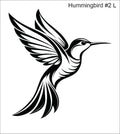 Line drawing of the left hummingbird beading pattern, labelled 'Hummingbird #2 L'
