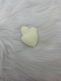 Pair of 37mm matte resin heart cabochons (cabs) in #17 Cream