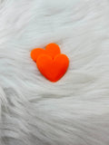 Pair of 37mm matte resin heart cabochons (cabs) in #23 Light Orange