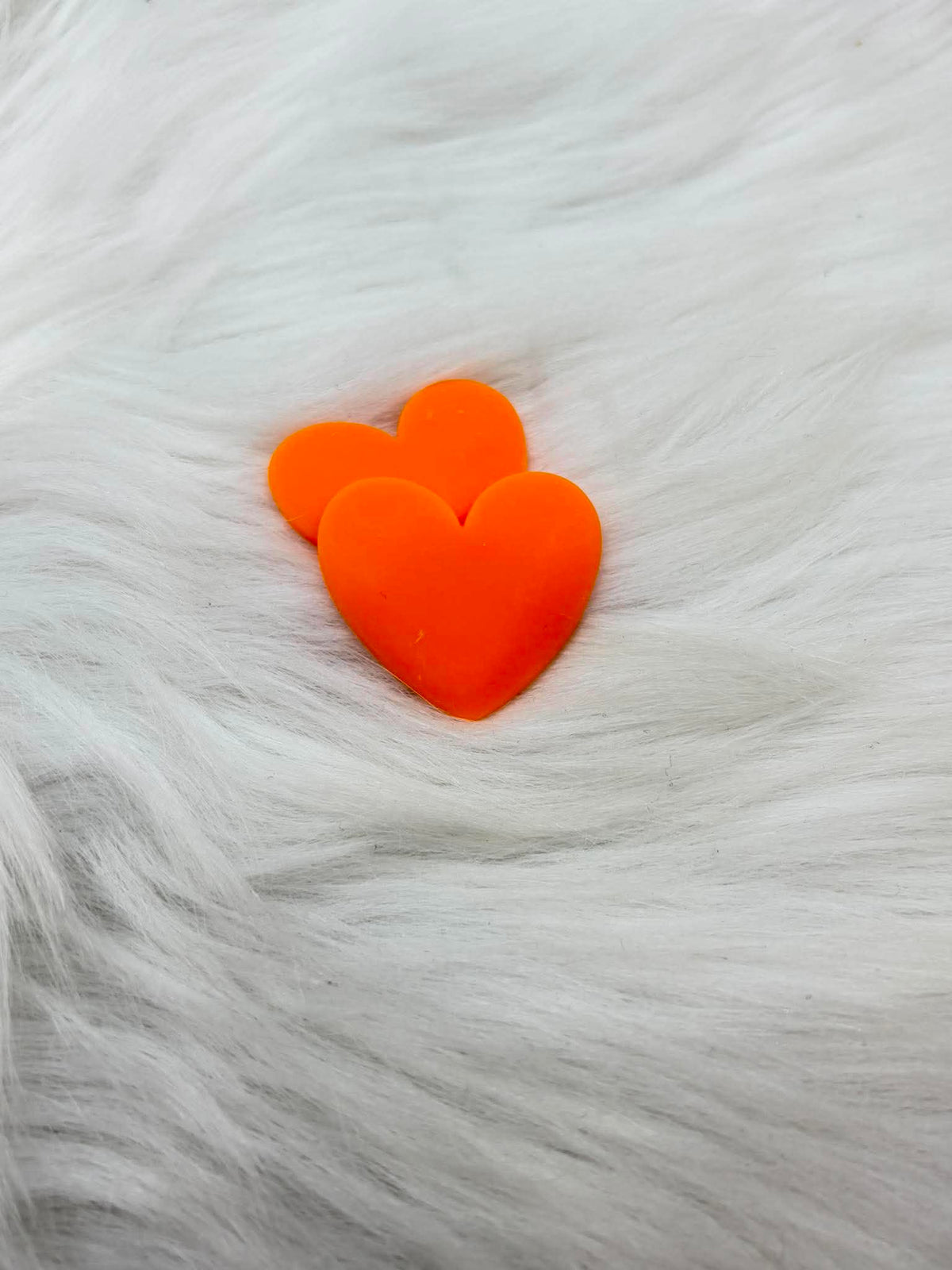 Pair of 37mm matte resin heart cabochons (cabs) in #23 Light Orange