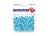 Pony Beads, 6x9mm plastic 175 pieces Light Blue