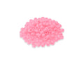 Pile of 6 x 9mm plastic pony beads in light pink on a white background