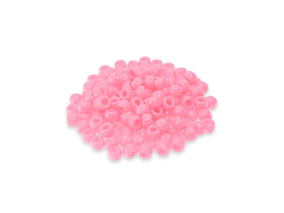 Pony Beads, 6x9mm plastic 175 pieces Light Pink