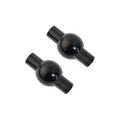 Two black 4mm round magnetic clasps with tube ends on a white background