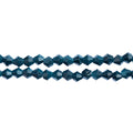 Two strands of Crystal Lane 4mm faceted glass bicone beads in opaque dark blue