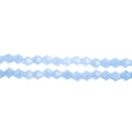 Two strands of Crystal Lane 4mm faceted glass bicone beads in opaque light periwinkle