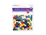 Pony Beads, 6x9mm plastic 175 pieces Opaque Mix