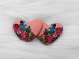 Busy Beaver Exclusives - 37mm Resin Heart Cabochons - Pink Kokum Floral