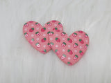 Busy Beaver Exclusives - 37mm Resin Heart Cabochons - Pink Strawberries