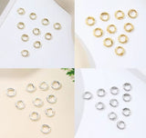 Double Hole Connector Rings- White gold 20pc