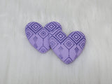 Busy Beaver Exclusives - 37mm Resin Heart Cabochons - Purple Patterned