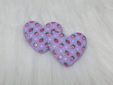 Busy Beaver Exclusives - 37mm Resin Heart Cabochons - Purple Strawberries