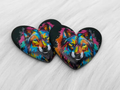 Busy Beaver Exclusives - 37mm Resin Heart Cabochons - Wolf Color Splash