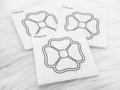 Poppy #1 beading pattern sheets showing a four-petal poppy outline