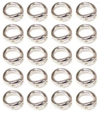 Double Hole Connector Rings- Silver Plated 20pc