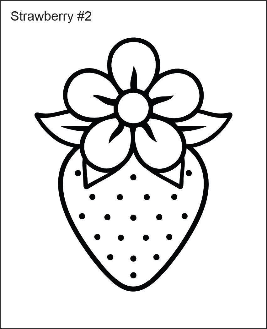 Line drawing of the strawberry with a flower beading pattern, labelled 'Strawberry #2'