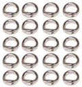 Grid of 20 white gold double-hole connector rings, arranged in rows on a white background