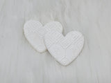 Busy Beaver Exclusives - 37mm Resin Heart Cabochons - White Patterned