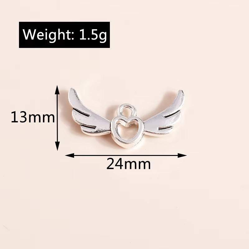 13x24mm Angel Wings with Heart